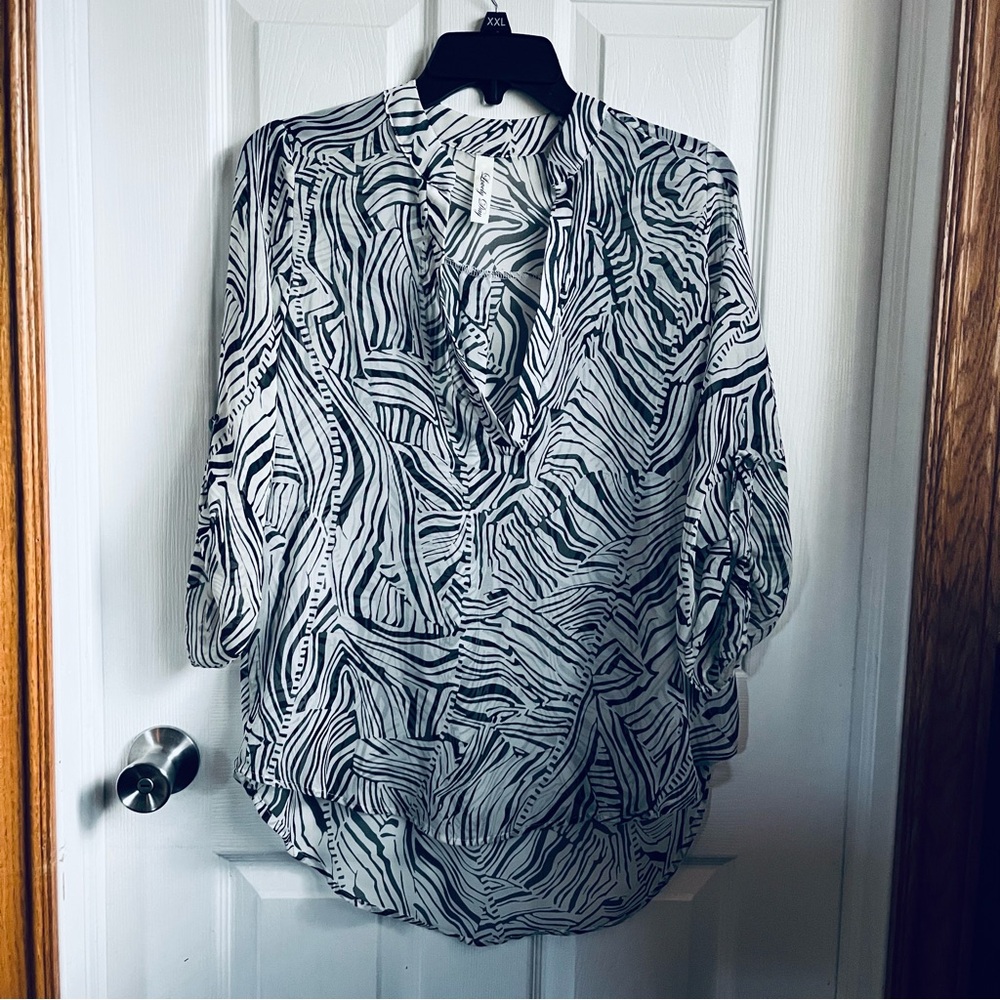 Lovely Day Monochrome Zebra Print Blouse